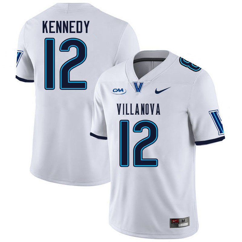 Villanova Wildcats #12 Colin Kennedy College Football Jerseys Stitched-White Villanova Wildcats #12 Colin Kennedy College Football Jerseys Stitched-White